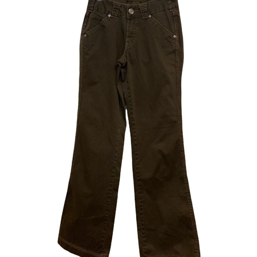 #3674 JAG Womens Brown Pants pockets front zipper size 2